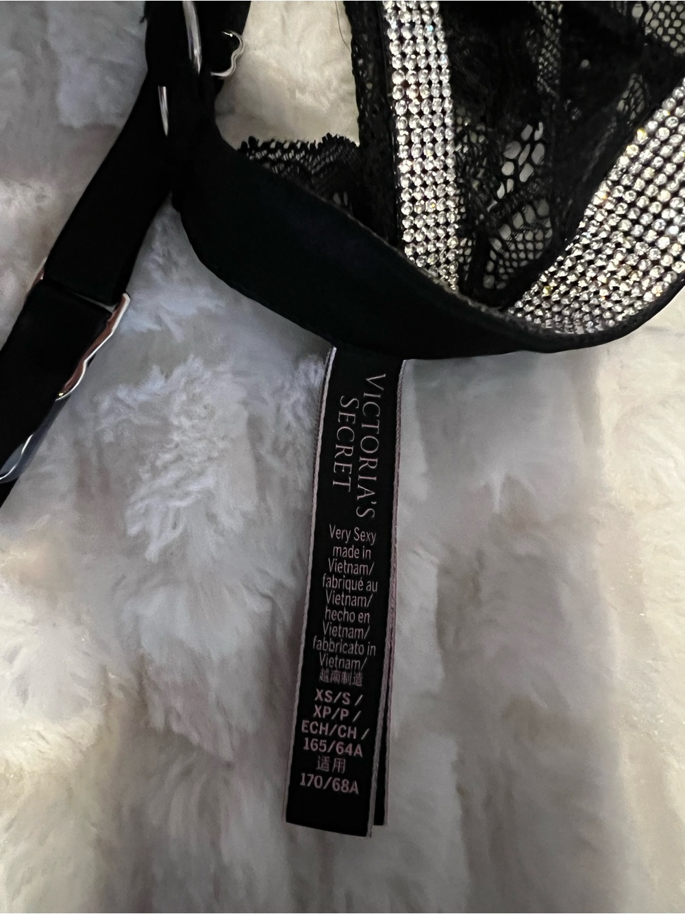 Victoria's Secret Black Lace Crystal-Trim Garter Belt - Picture 4 of 5